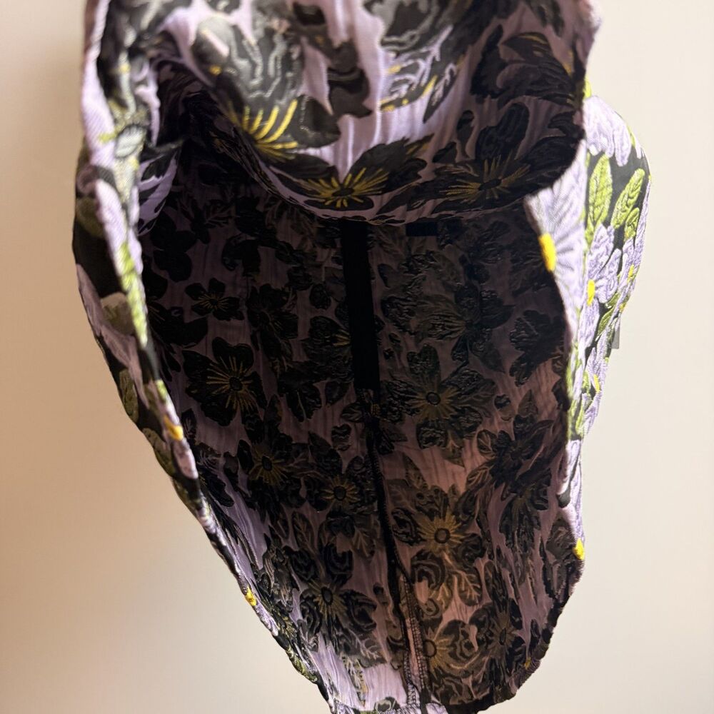 NWT Lulus Purple Darling Sensation Black Floral Jacquard Strapless Mini Dress XL - Picture 7 of 16
